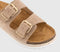 Womens OFFICE Sundrop Double Buckle Platform Footbed Sandals Taupe