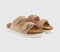 Womens OFFICE Sundrop Double Buckle Platform Footbed Sandals Taupe
