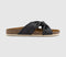 Womens Office Sustain Twist Knot Footbed Sandals Black