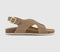 Womens Office Siesta Cross Over Slingback Footbed Sandals Taupe Suede