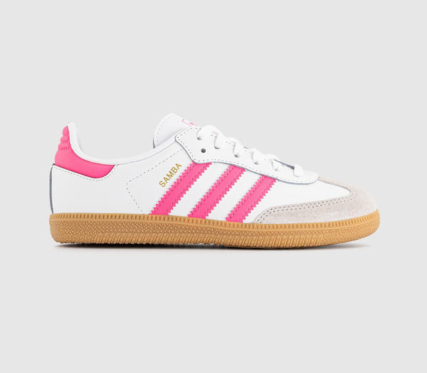Kids adidas Samba Og Youth Trainers White Lucid Pink Gum