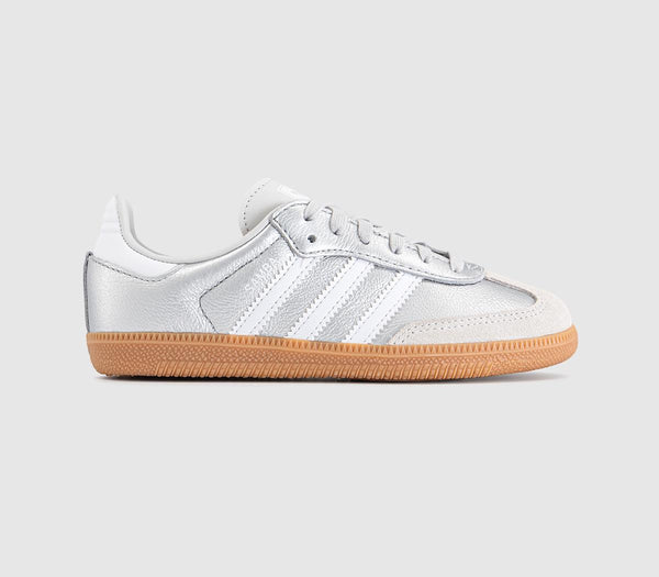 Kids adidas Samba Og Youth Trainers Silver Metallic White Gum