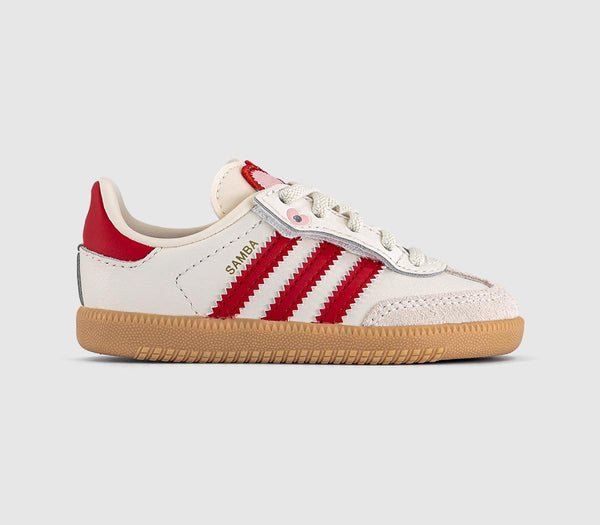 Kids adidas Samba OG Infant Trainers Cream White Better Scarlet Gum