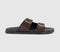 Mens Office Saunders Double Buckle Sandals Brown Leather