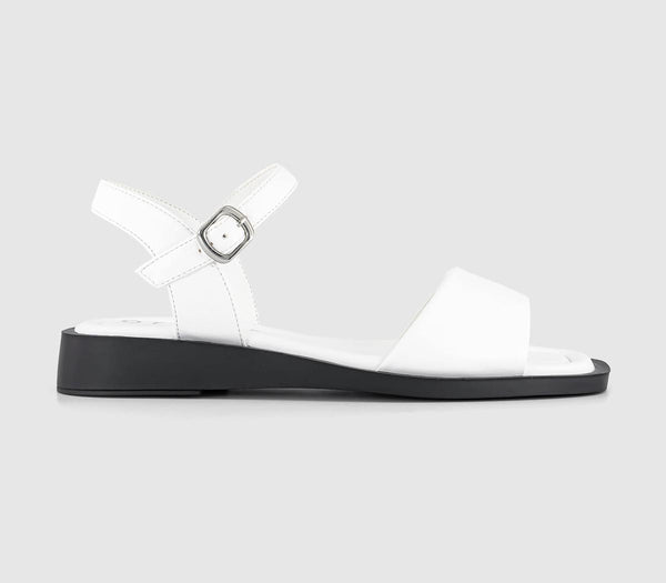 Womens Office Samara Two Part Low Wedge Sandals White