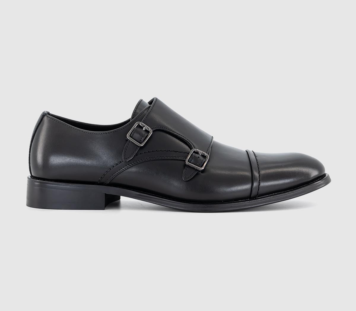 Mens Office Milbourne 2 Double Monk Strap Shoes Black