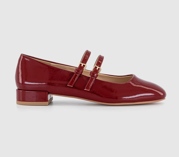 Womens Office Frances Two Strap Mary Jane Red Patent