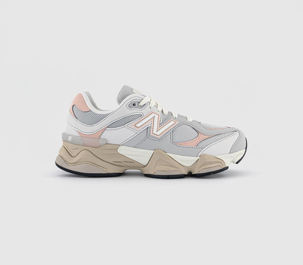 Kids New Balance 9060 Gs Trainers Grey Matter Pink OFFCUTS SHOES by OFFICE