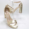 Womens OFFICE Holly Two Part Platform Heeled Sandals Gold UK Size 6