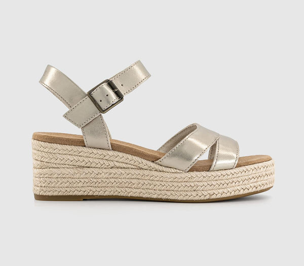 Womens TOMS Audrey Sandals Light Gold Metallic – OFFCUTS SHOES by