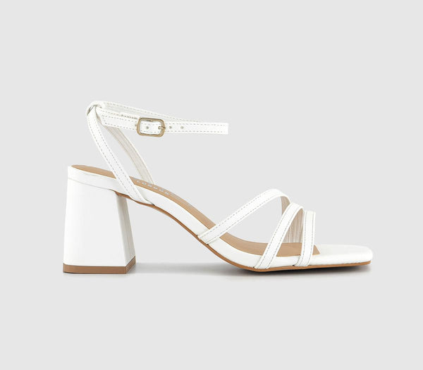 Womens Office Mai Block Heel Sandals White