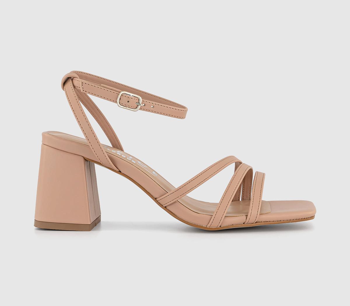 Womens Office Mai Block Heel Sandals Nude