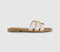 Womens Office Sorrento Gold Trim Slides Off White Leather