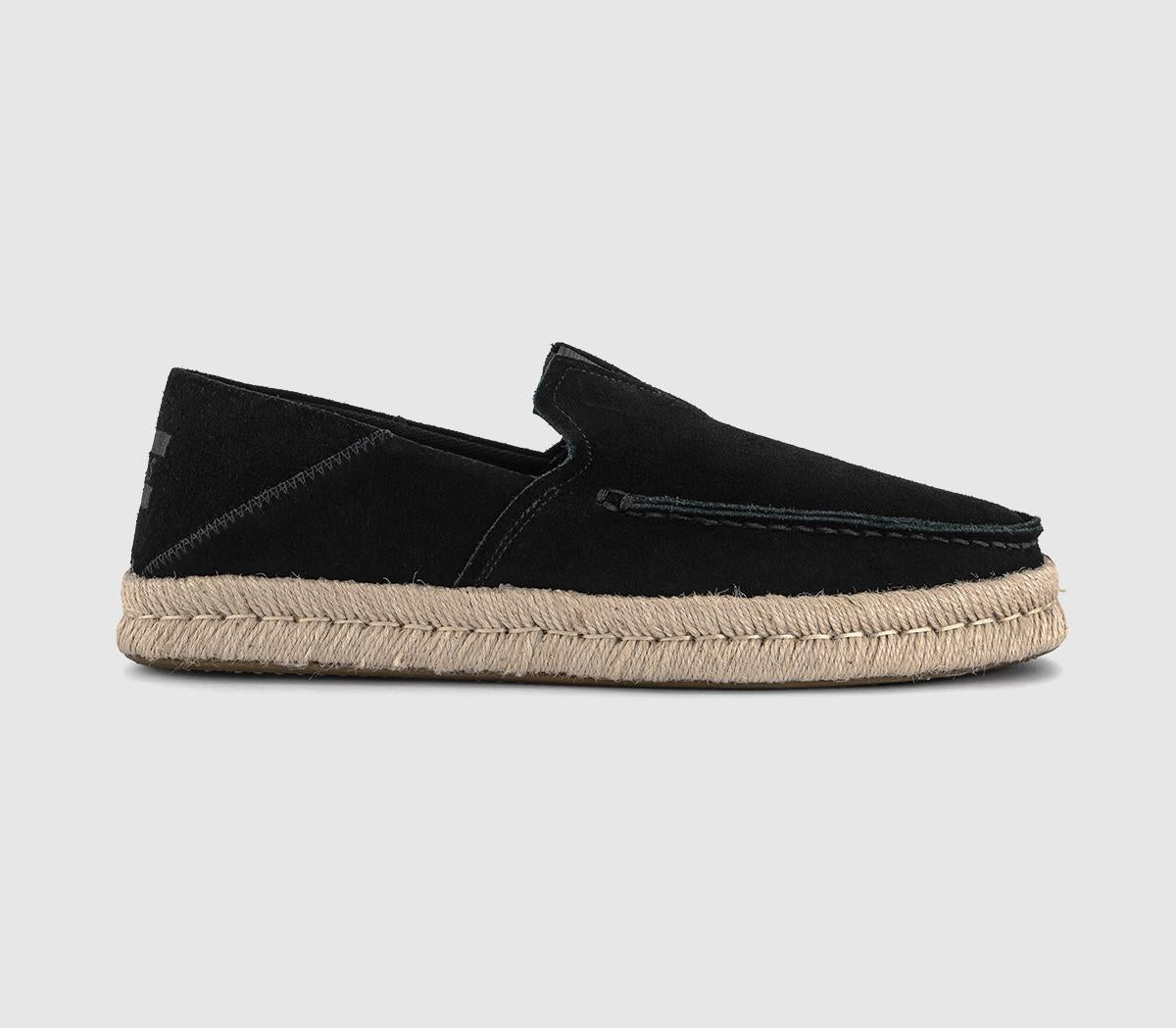 Mens TOMS Alonso Rope Loafers Black