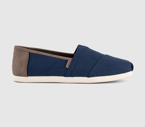 Mens Toms Alpargata 3.0 Navy Brushed Twill