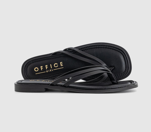 Womens Office Sagres Stitch Detail Toe Post Sandals Black