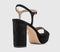 Womens OFFICE Havoc Round Toe Platform Sandals Black Lace