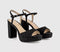 Womens OFFICE Havoc Round Toe Platform Sandals Black Lace