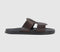 Mens Office Santino  Leather Interweave Sliders Brown Leather