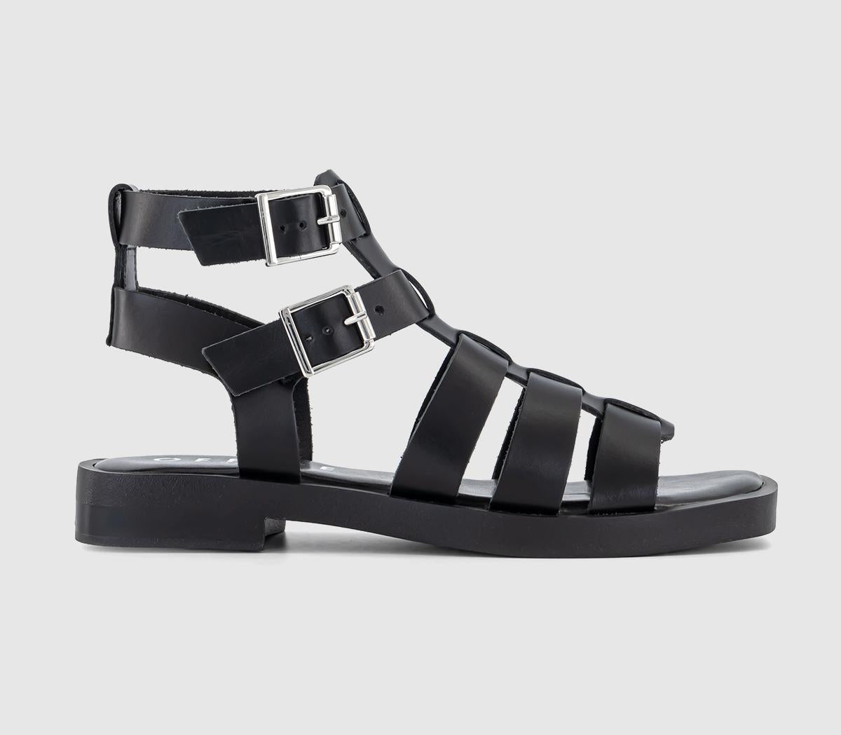 Womens Office Soaring Gladiator Sandals Black Leather