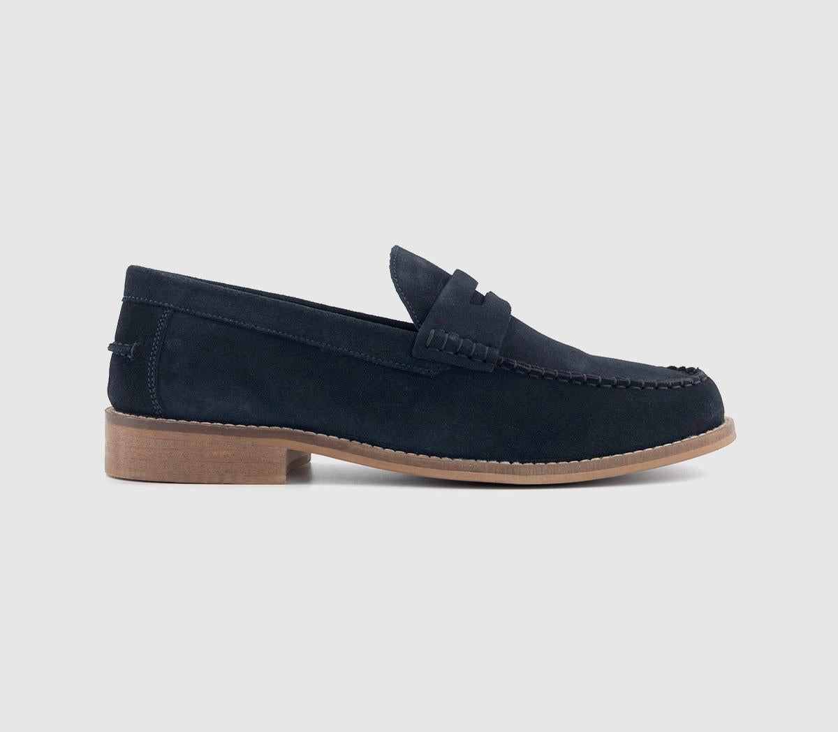 Mens Office Canyon Apron Stitch Loafers Navy Suede