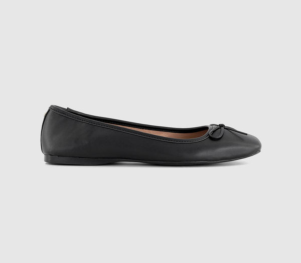 Womens OFFICE Five Star Square Toe Ballet Pumps Black