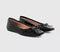 Womens OFFICE Five Star Square Toe Ballerina Flats Black Patent