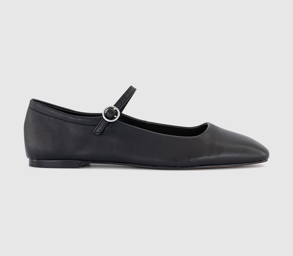 Womens Office Frill  Mary Jane Ballet Flat Black