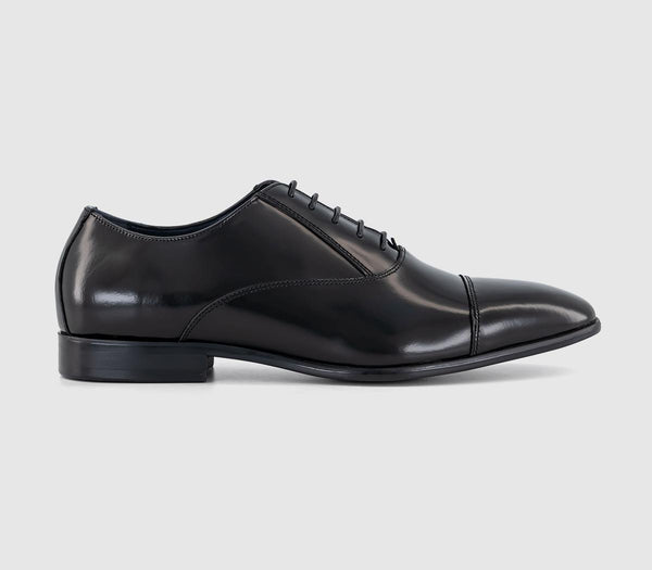 Mens Poste Paolo Oxford Toecap Shoes Black Leather