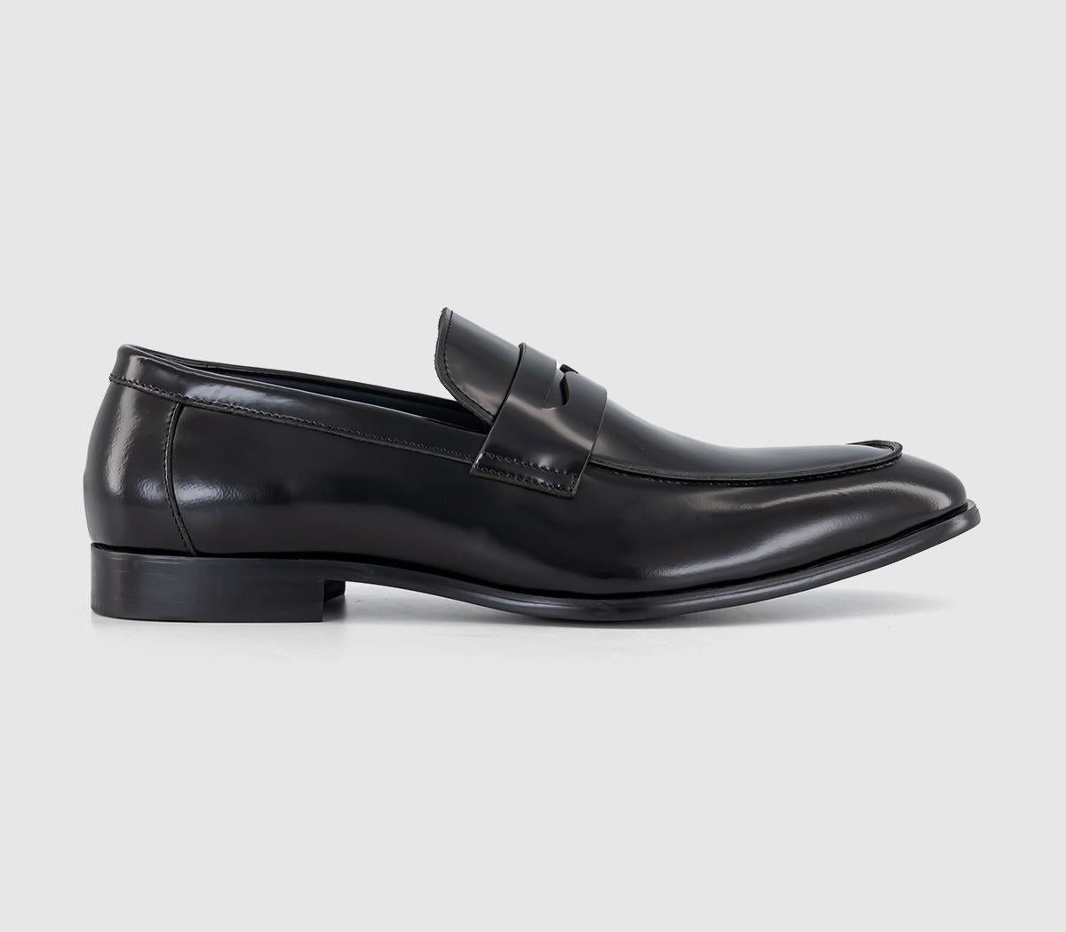 Mens Poste Prince Saddle Loafers Black Leather