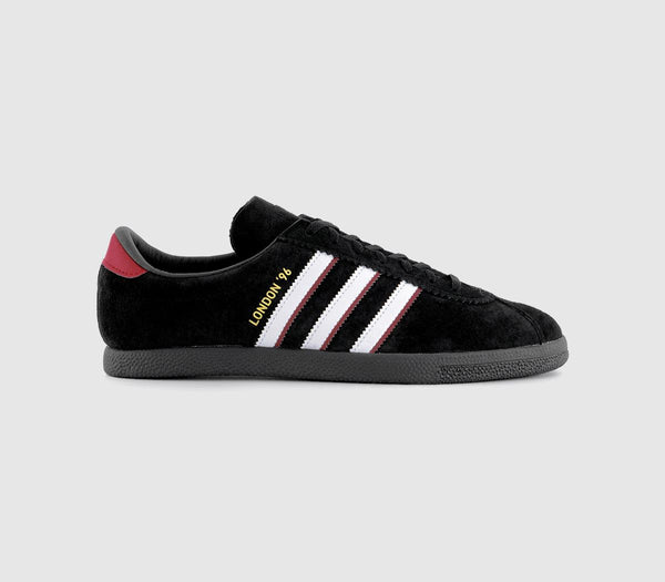 Mens adidas London 96 Core Black White Better Scarlet