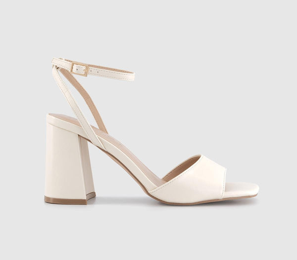 Womens Office Marine  Double Strap Block Heels Off White