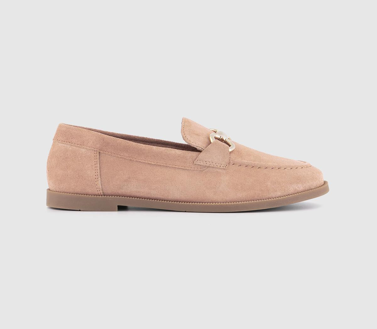 Womens Office Finch Snaffle Trim Loafers Blush Suede