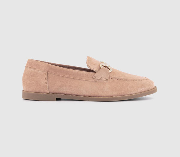 Womens Office Finch Snaffle Trim Loafers Blush Suede