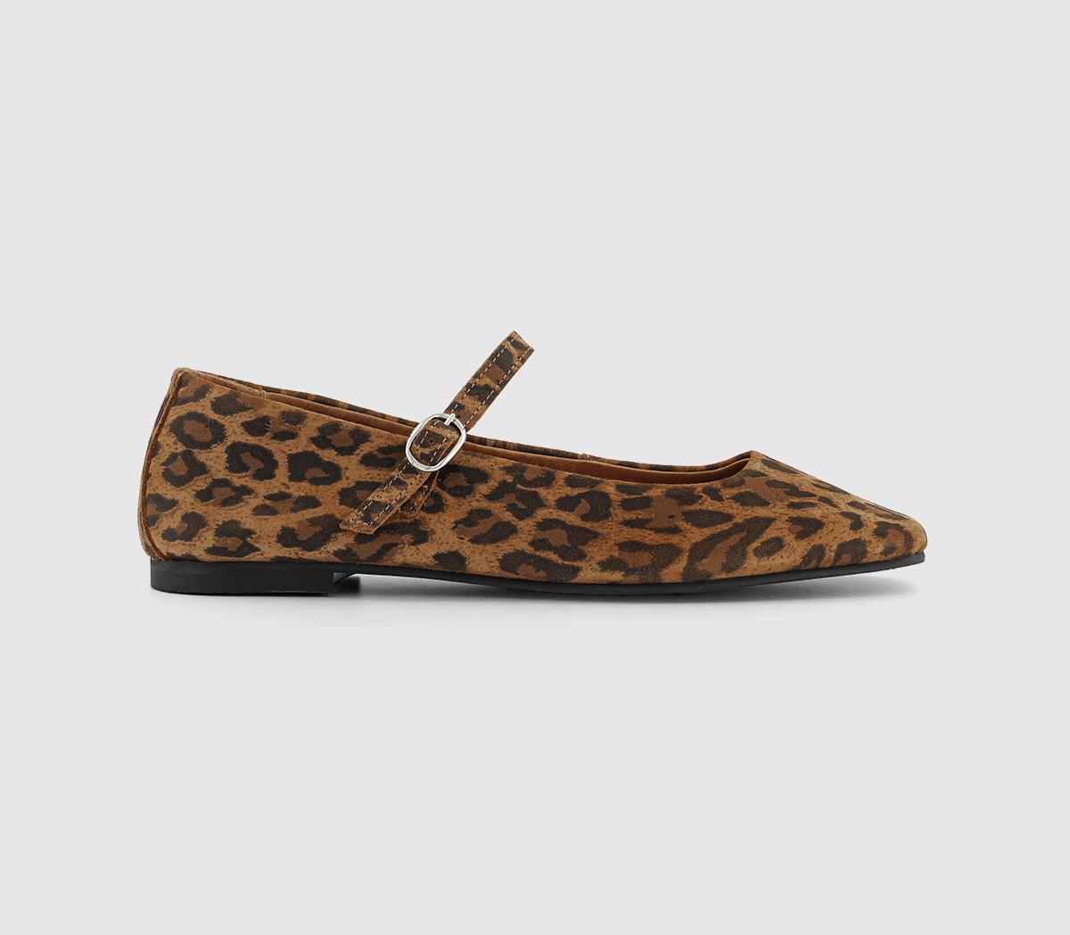 Womens Office Friday Mary Jane Ballerinas Leopard Leather