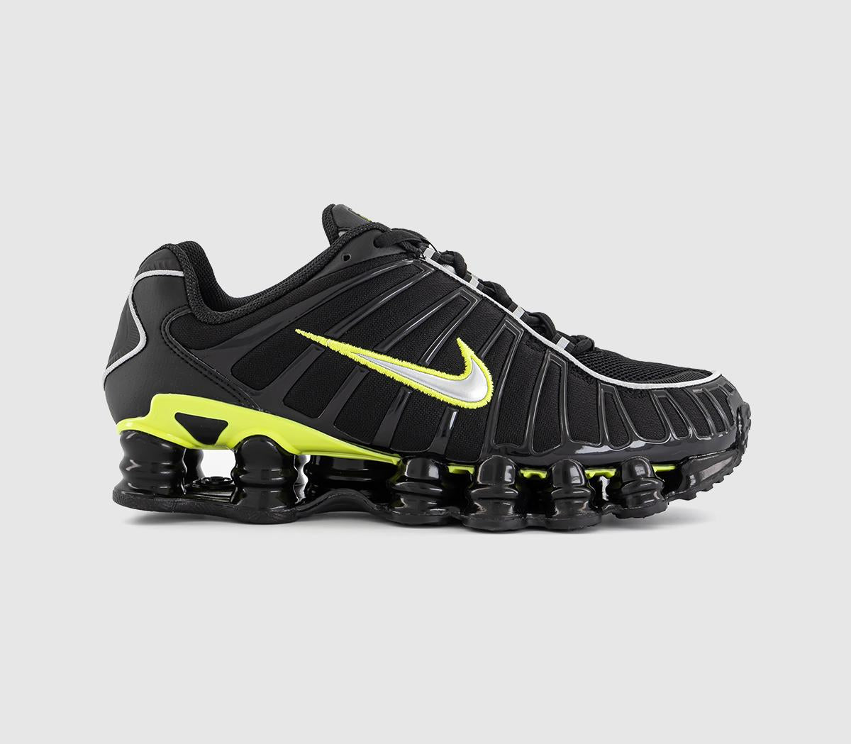 Nike Shox TL Trainers Black Metalic Silver Dynamic Yellow