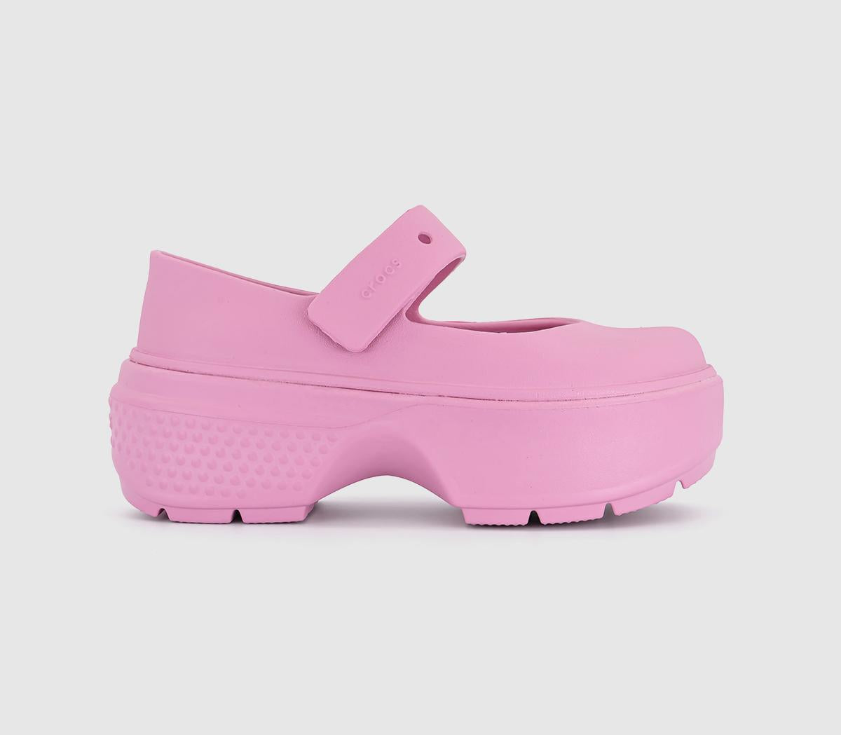 Womens Crocs Stomp Mary Jane Shoes Pink Tweed