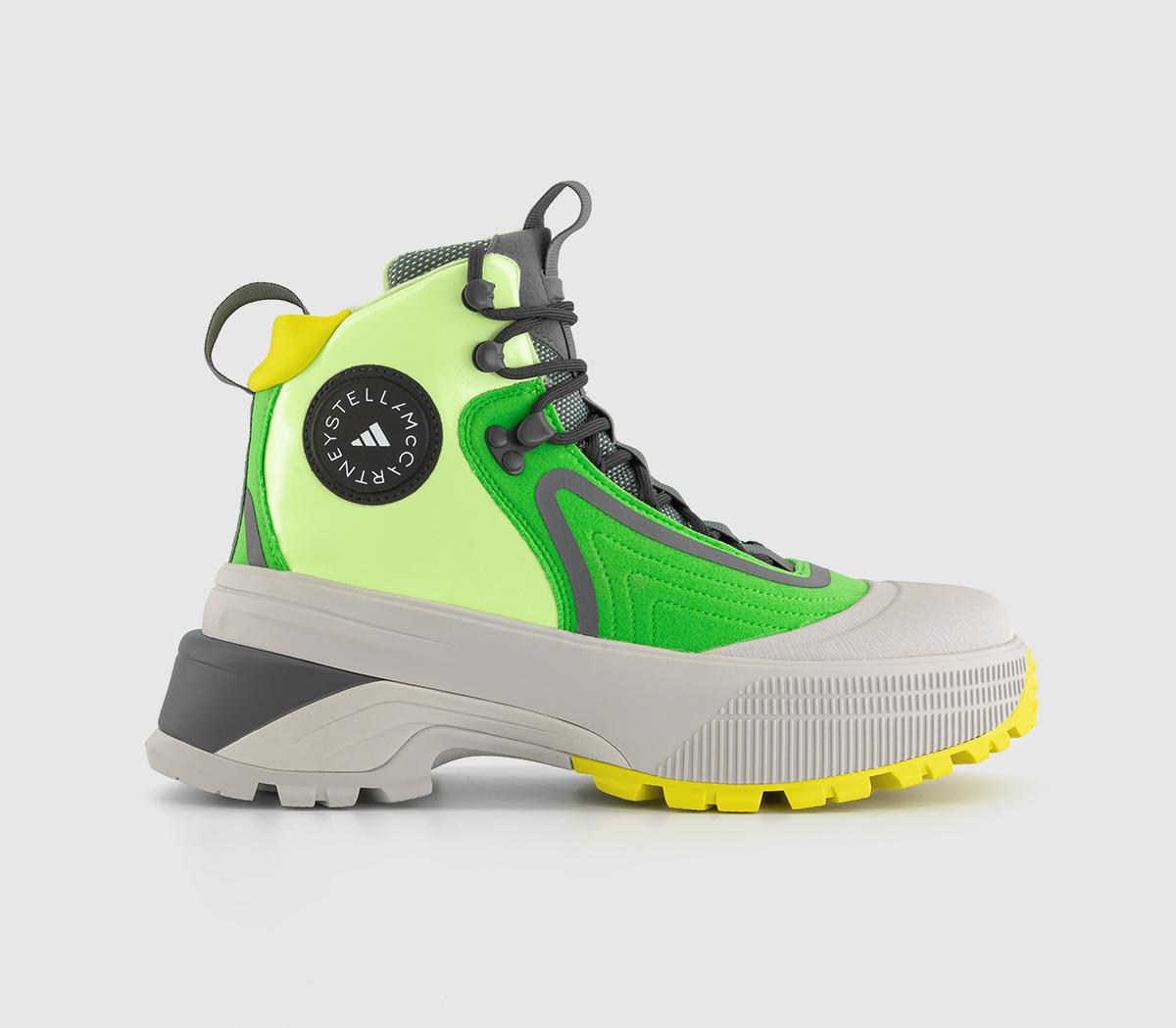 adidas Stella McCartney Terrex Hiking Boots Solar Lime Green Spark Chalk Pearl