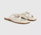 Womens OFFICE Scout Twist Front Slides Off White Leather