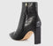 Womens OFFICE Adele Slim Heel Ankle Boots Black Croc