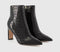Womens OFFICE Adele Slim Heel Ankle Boots Black Croc