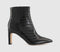 Womens OFFICE Adele Slim Heel Ankle Boots Black Croc