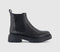 Womens OFFICE Angelica Cleated Chelsea Boots Black Leather - OFFCUTS SHOES by OFFICE