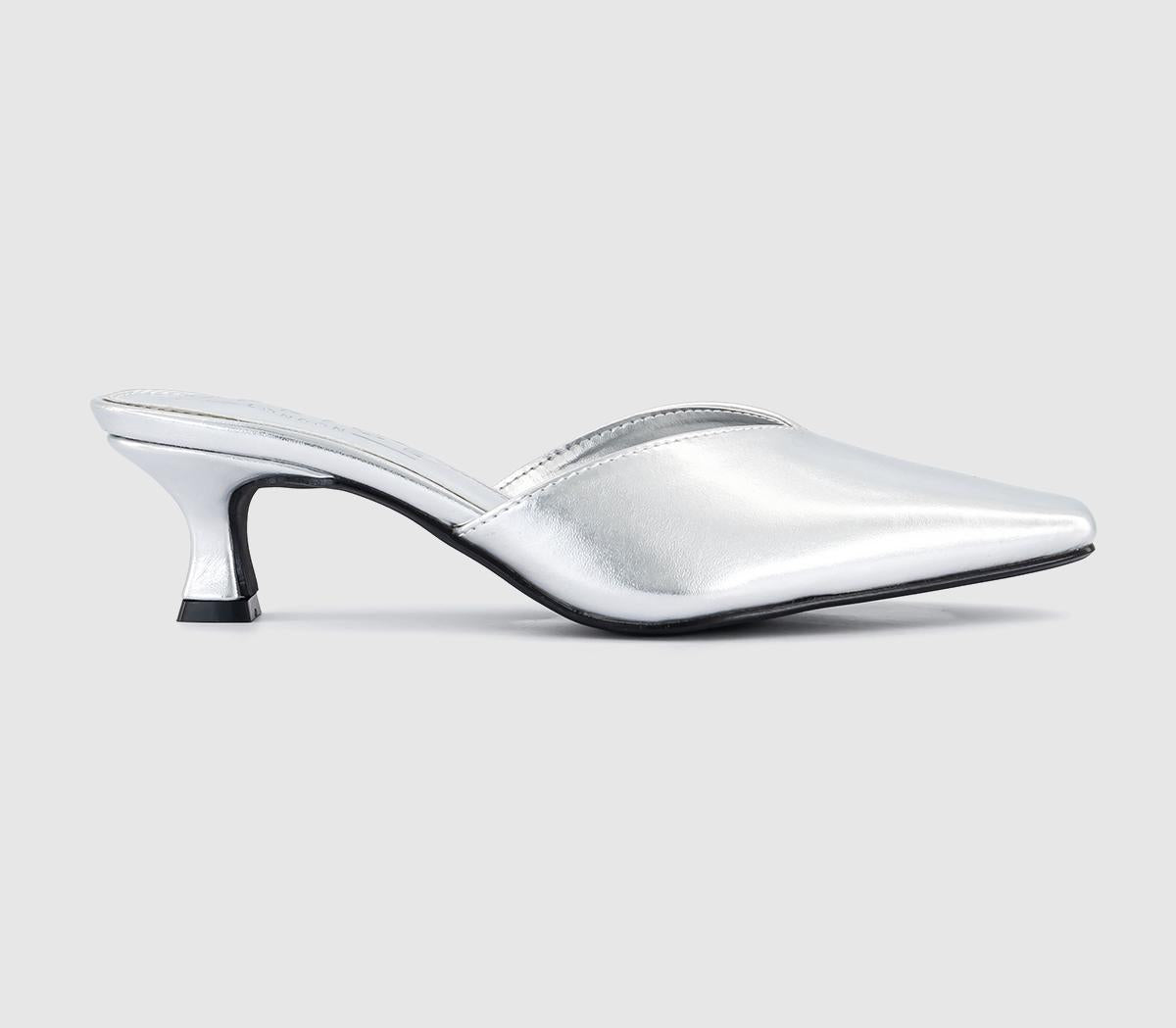 Womens Office Maxi Chisel Toe Mule Silver