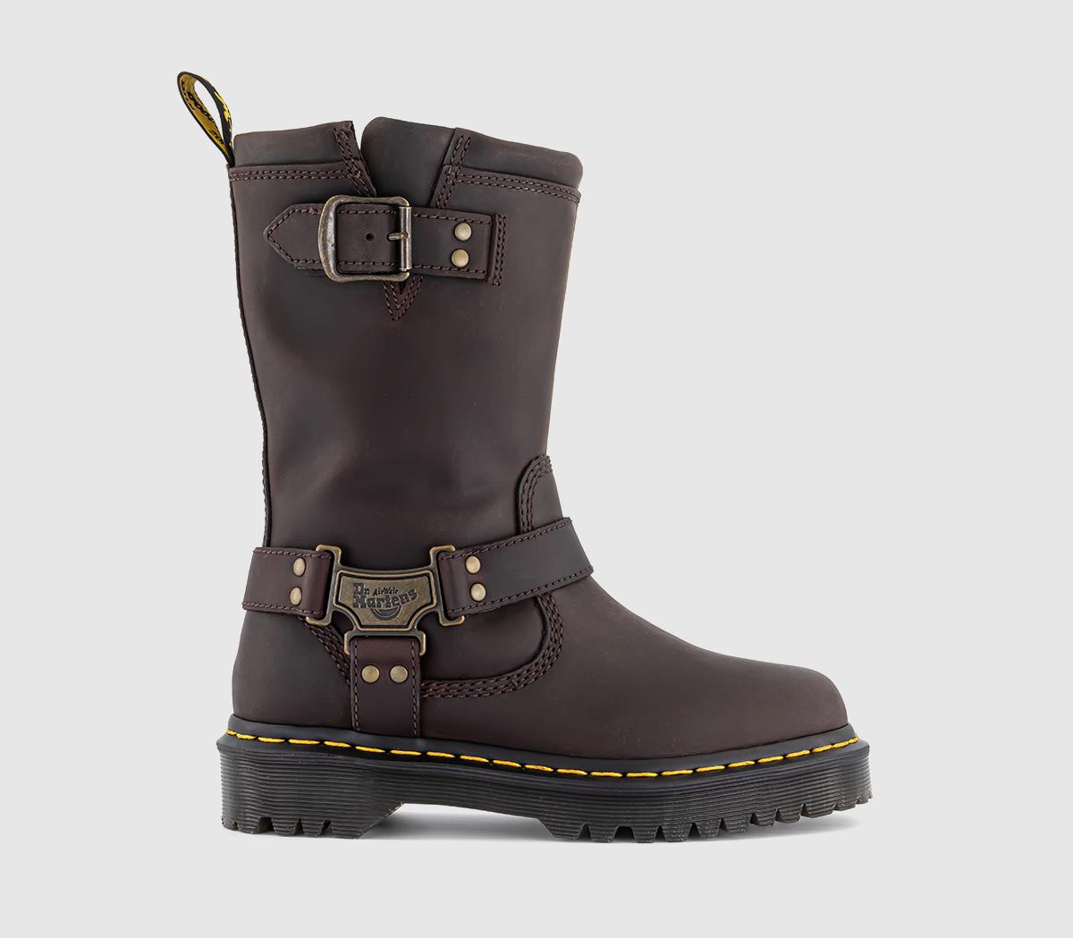 Womens Dr. Martens Anistone Hi Dark Brown