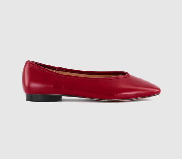 Womens Office Follie High Vamp Ballet Pumps Red