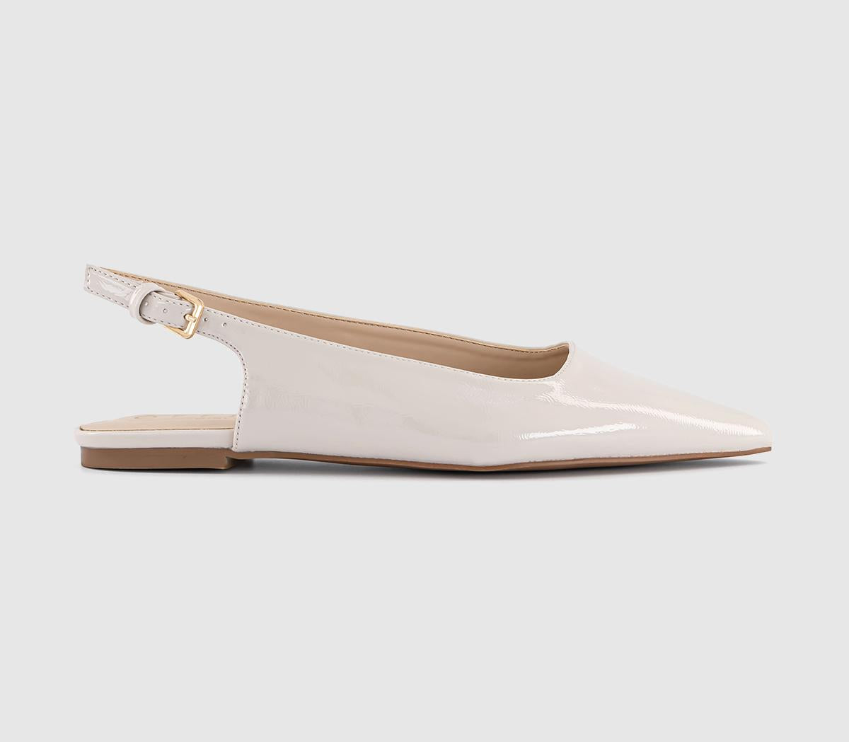 Womens OFFICE Fellow Patent Slingback Shoes Cream Patent