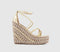 Womens Office Harmonious Embellished Strappy Espadrille Wedge Gold