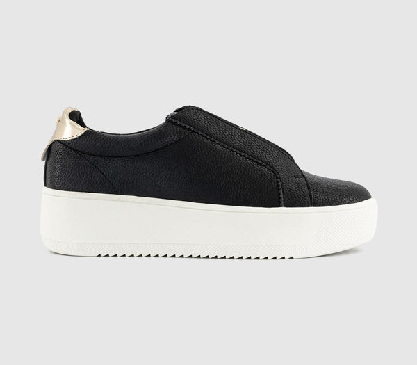 Office Tori  Platform Zip Front Trainers Black