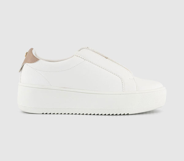 Office Tori Platform Zip Front Trainers White